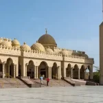 Beautiful white marble of El Mina Mosque Hurghada.