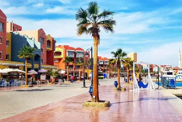 Panoramic view of Hurghada city from a high point.