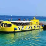 Sea Scope semi-submarine vessel sailing on the Red Sea Egypt.