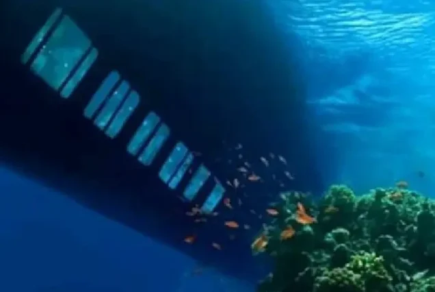 Panoramic underwater observation deck of the Sea Scope boat.
