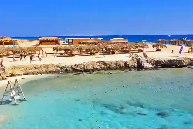 Magawish Island beach during private speedboat Hurghada tour.