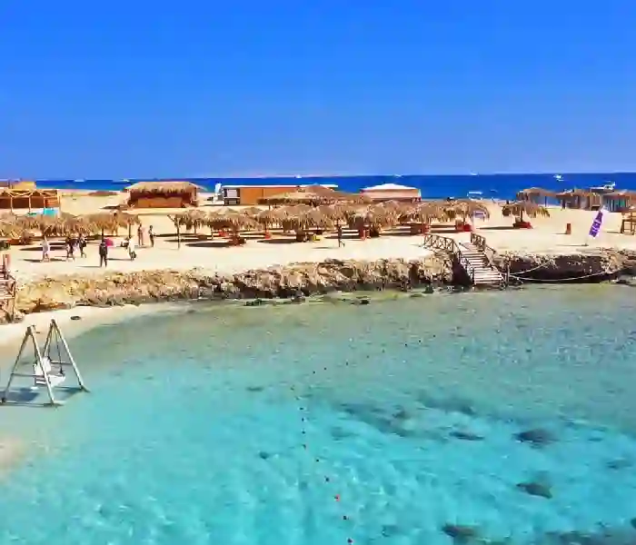 Magawish Island beach during private speedboat Hurghada tour.