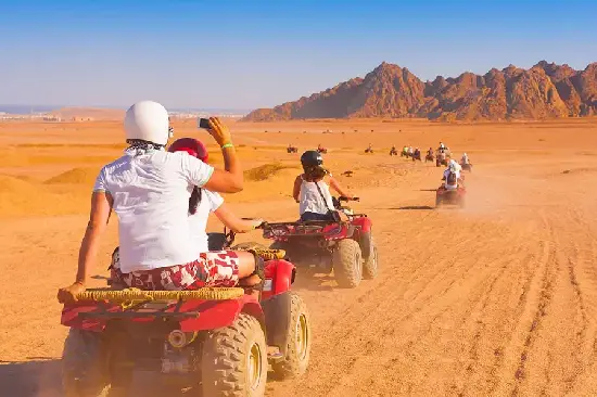 quad bike A group of tourists