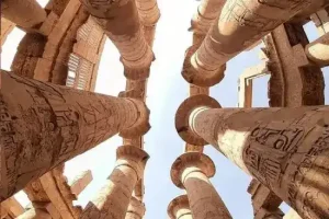 Massive columns of Karnak Temple Great Hypostyle Hall Luxor