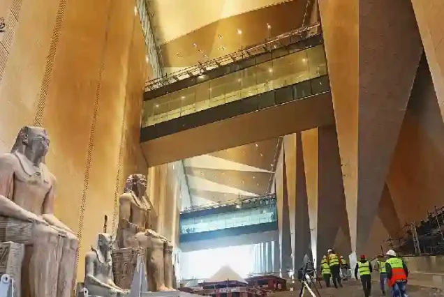 Ancient Egyptian artifacts and mummies in Grand Museum.