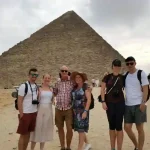 Best Cairo day trip from Hurghada by bus Giza Pyramids view.