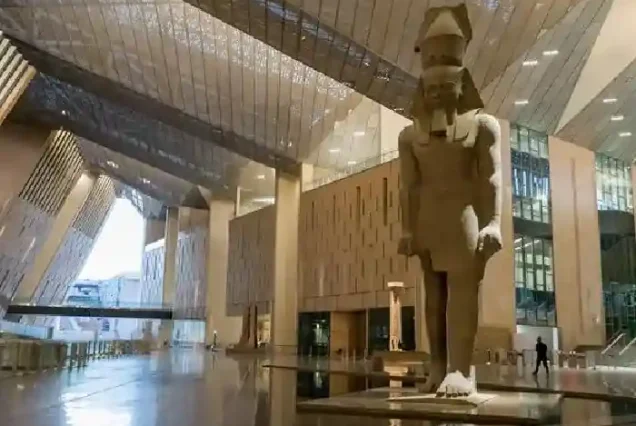 Ancient Egyptian artifacts and mummies in the Grand Museum.