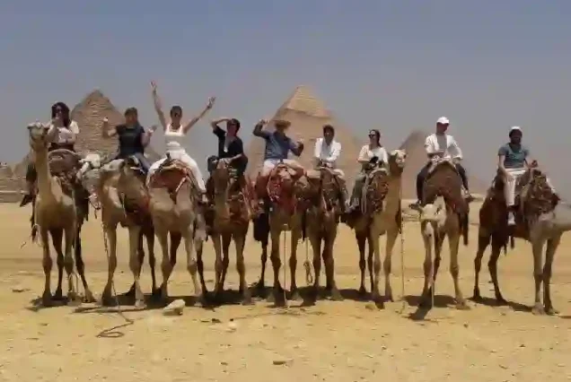 Camel riding in front of the pyramids is an optional activity within the Cairo tour.