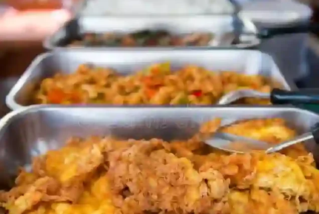 Delicious buffet lunch served on board during Hurghada sea trip.