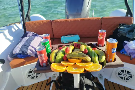 Fresh seasonal fruits and refreshments served on Private Boat Trip Hurghada