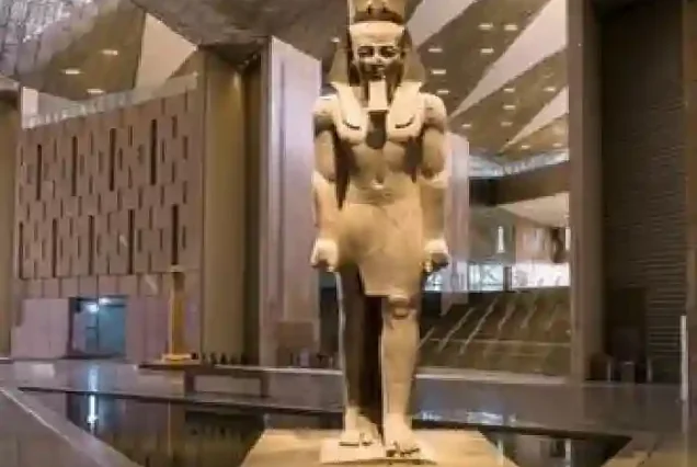 Ancient Egyptian statues inside the Cairo Museum tour.
