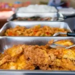 Fresh buffet lunch served on the diving boat in Hurghada.