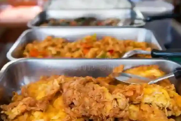 Fresh buffet lunch served on the diving boat in Hurghada.