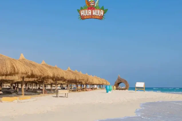 Hula Hula Island beach in Hurghada full-day trip.