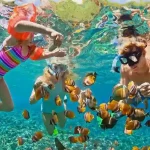Snorkeling stop during Hula Hula Island Hurghada tour Red Sea.