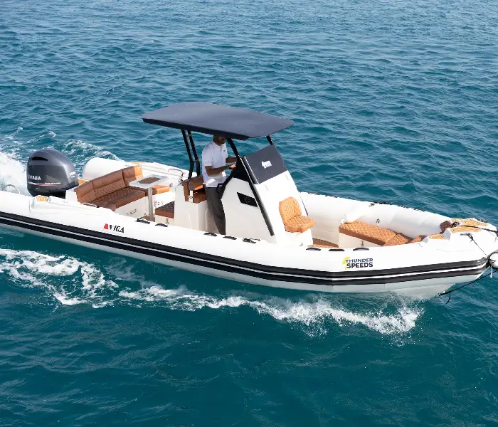 High-performance luxury vessel cruising on a private speedboat tour Hurghada
